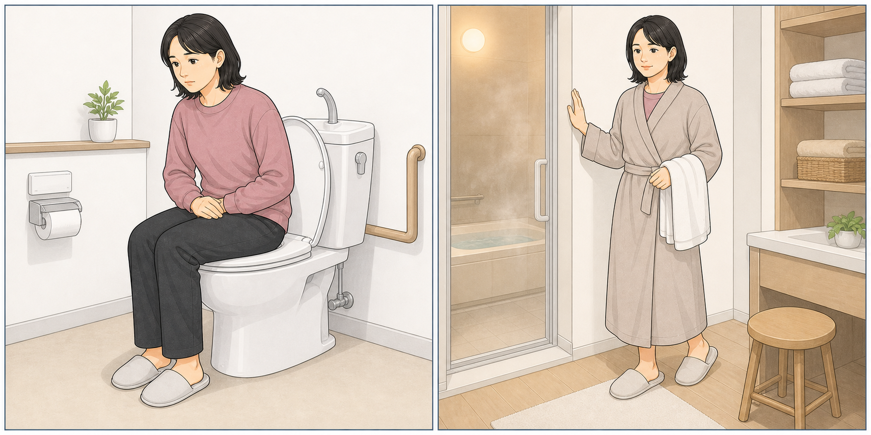 排便や排尿の際に気分が悪くなっている